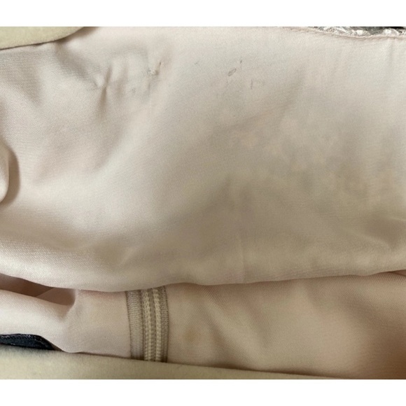 TAHARI Arthur S. Levine A-Line Lace Overlay Dress Blush Shimmer Floral Size 10P - Picture 14 of 14